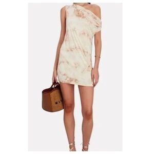 Enzo Acosta | Exposed Shoulder Tie Dye Silk Blend Stretchy Mini Dress | S